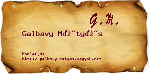 Galbavy Mátyás névjegykártya