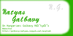 matyas galbavy business card